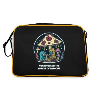 Meanwhile in the magical forest of mushrooms - Retro Bag - black/gold - Back