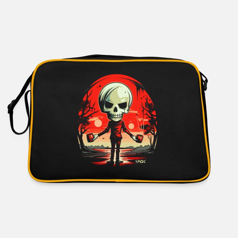 Squelette de crâne avec des tasses Sac Retro