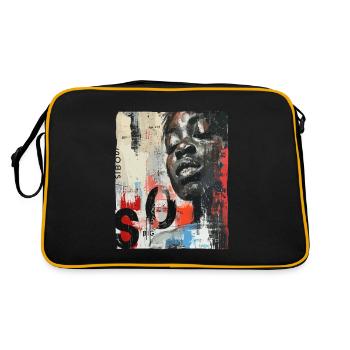 Peinture murale d’art de rue africain - Sac Retro - noir/or - Dos