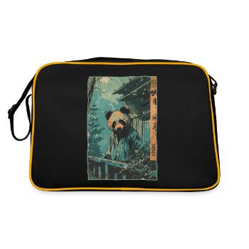 Bamboo forest and panda in China - Retro Bag - black/gold - Back