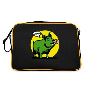 Drôle de cochon jaune et vert, hein ? - Sac Retro - noir/or - Dos