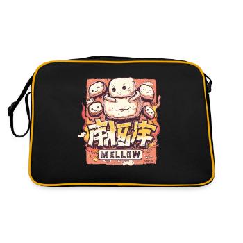 Sanfte Marshmallows im Kawaii-Stil - Retro Tasche - Schwarz/Gold - Hinten