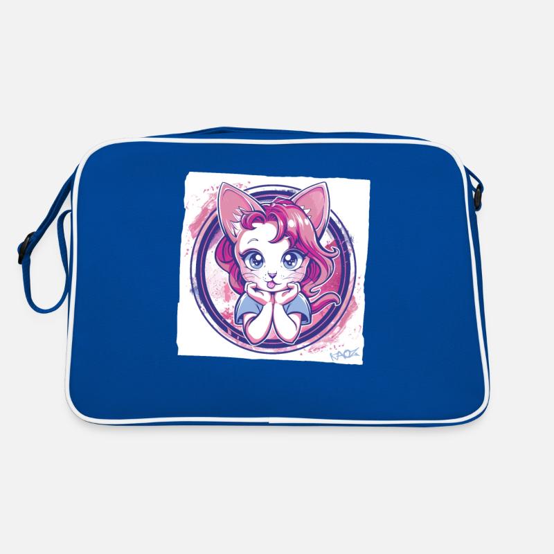 Comic Anime Cat Looking At You Retro Bag