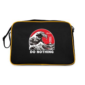 Kanagawa sagt: Tu nichts - Retro Tasche - Schwarz/Gold - Hinten