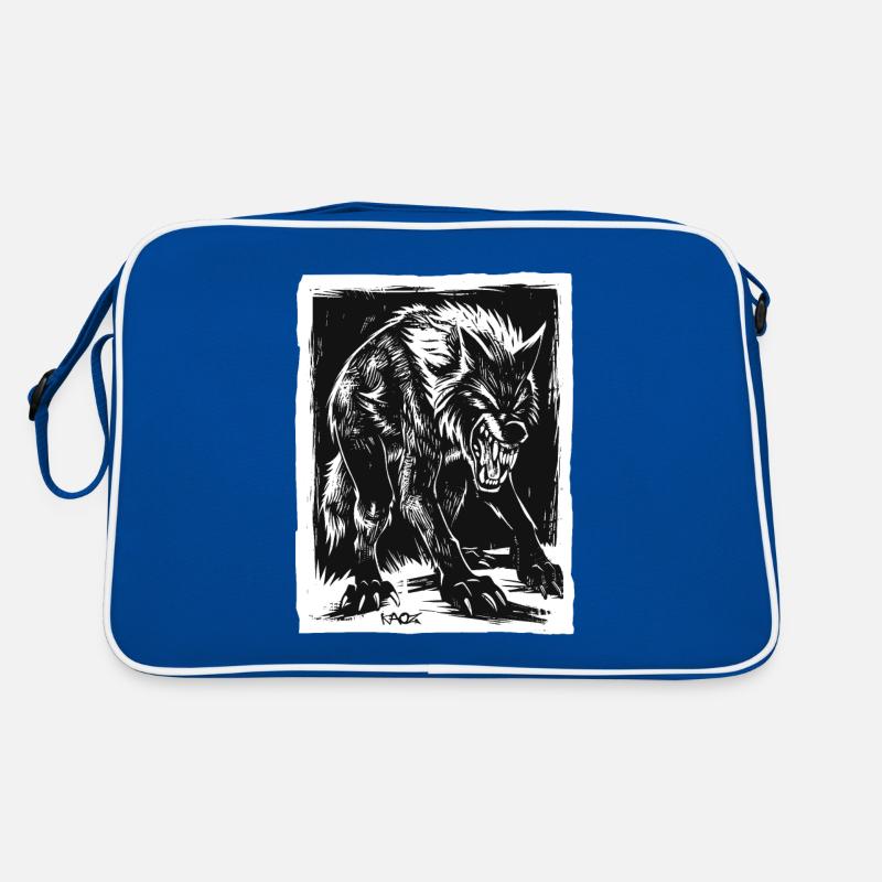 Böser Horror-Werwolf oder Wolf Retro Tasche