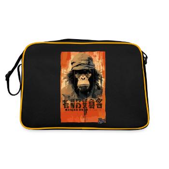 Fausse affiche de film du singe humain chimpanzé - Sac Retro - noir/or - Dos