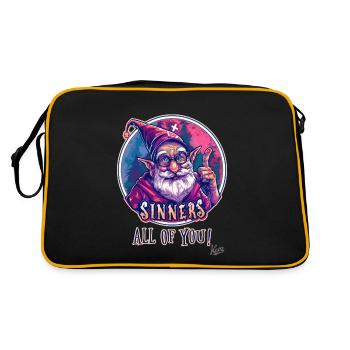 Gnome Grandpa Wizard, Sinners, All of You - Retro Bag - black/gold - Back