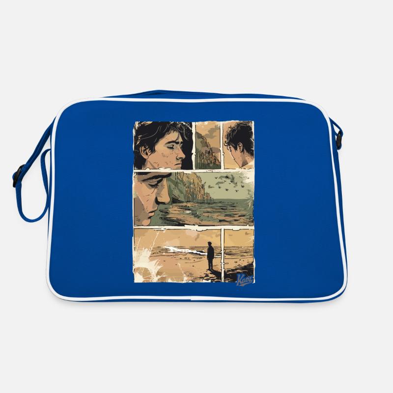 Comic der Einsamkeit am Strand Retro Tasche