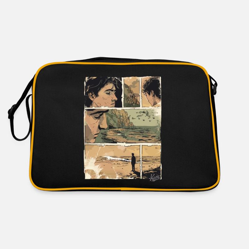 Bande dessinée de la solitude sur la plage Sac Retro
