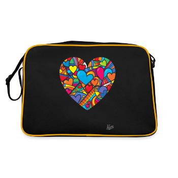 Cœurs dans le cœur : l’amour à la puissance dix - Sac Retro - noir/or - Dos