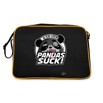 Pandas are stupid: Panda bear bear - Retro Bag - black/gold - Back