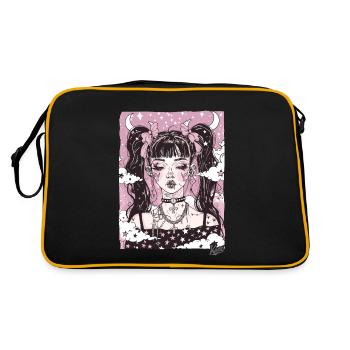 Super coole Schönheit: Grunge Emo Mädchen - Retro Tasche - Schwarz/Gold - Hinten