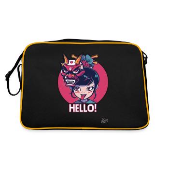 Fille japonaise avec masque Oni - Sac Retro - noir/or - Dos