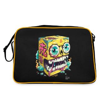 Japanese Angry Yellow Sponge Skull - Retro Bag - black/gold - Back