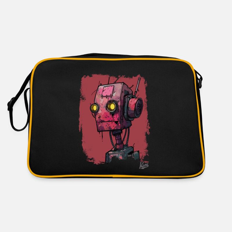 Red Sad Scrappy Scrap Robot Retro Bag