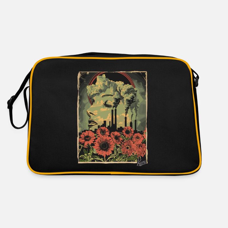 Propaganda Style industrielle Blumen Retro Tasche