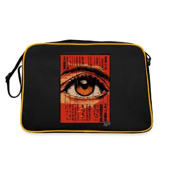 Retro Vintage Asian Big Eye - Retro Bag - black/gold - Back