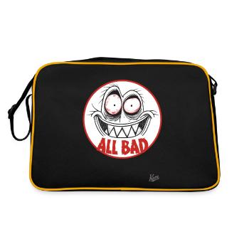 Crazy funny face – Everything bad! - Retro Bag - black/gold - Back