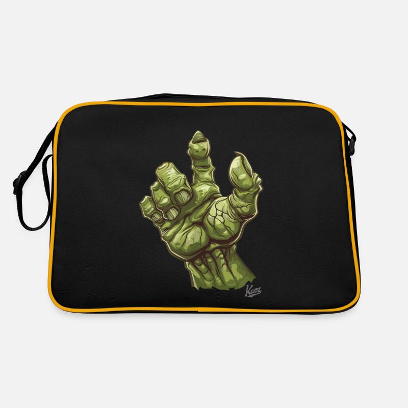 Massive grüne Ork- oder Oger-Monster-Hand Retro Tasche