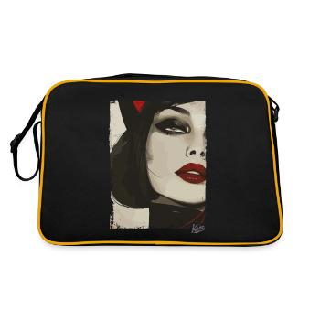 Vintage cat girl in black suit - Retro Bag - black/gold - Back