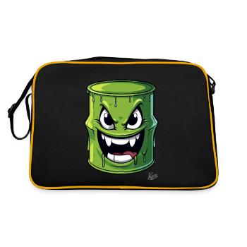 Tonneau vert, maléfique, empoisonné avec un visage - Sac Retro - noir/or - Dos