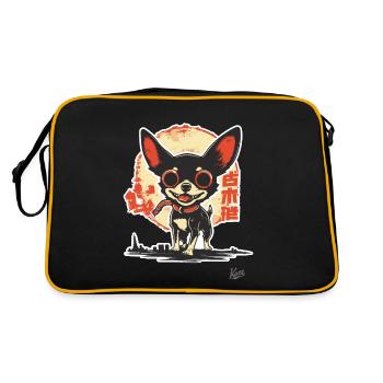 Fou heureux, mignon petit chien - Sac Retro - noir/or - Dos