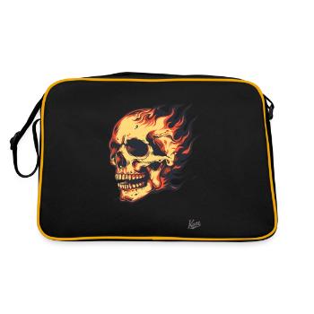 Burning skull - Retro Bag - black/gold - Back