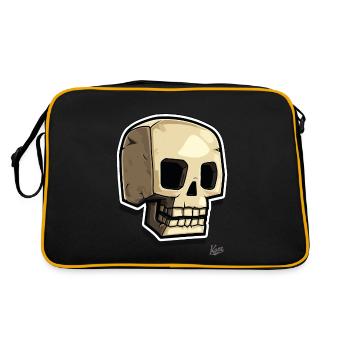 Funny Pixel Skull : Crâne avec breloque - Sac Retro - noir/or - Dos