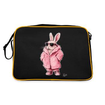 Super cool pink fur coat with bunny in it - Retro Bag - black/gold - Back