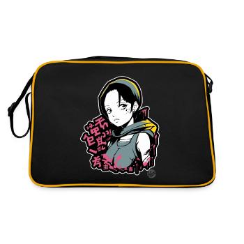Fille alternative super cool et décontractée - Sac Retro - noir/or - Dos