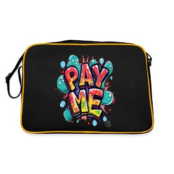 Eye-catching colorful design: Pay me! - Retro Bag - black/gold - Back