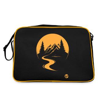 Paysage naturel avec des arbres, une rivière et des montagnes - Sac Retro - noir/or - Dos