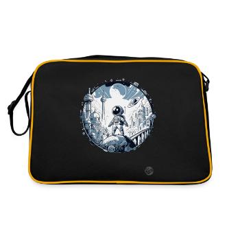 Futuristic Astronaut "Explorers of the Future" - Retro Bag - black/gold - Back