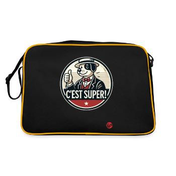 C’est super ! Chien de dessin animé rétro - Sac Retro - noir/or - Dos