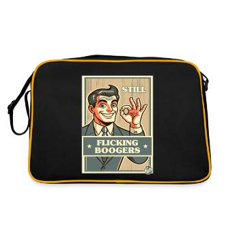toujours en train de bouger des crottes de nez dans un style de dessin animé rétro - Sac Retro - noir/or - Dos