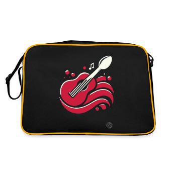 Musique et nourriture unies : guitare cuillère - Sac Retro - noir/or - Dos