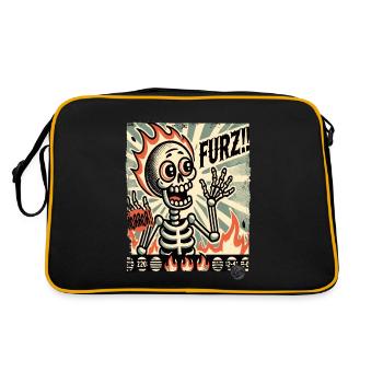 Hot German fart fright skeleton - Retro Bag - black/gold - Back