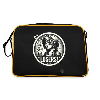 Edgy Alternative Goth Punk Girl : Losers - Sac Retro - noir/or - Dos