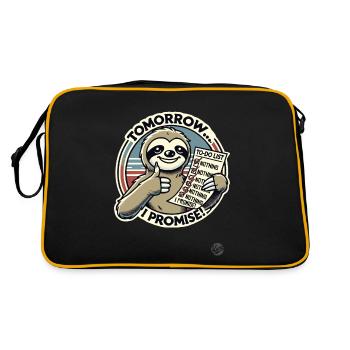 Promised to do nothing, sloth to-do list - Retro Bag - black/gold - Back