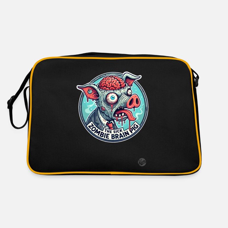 The Sick Brain Zombie Pig Retro Bag