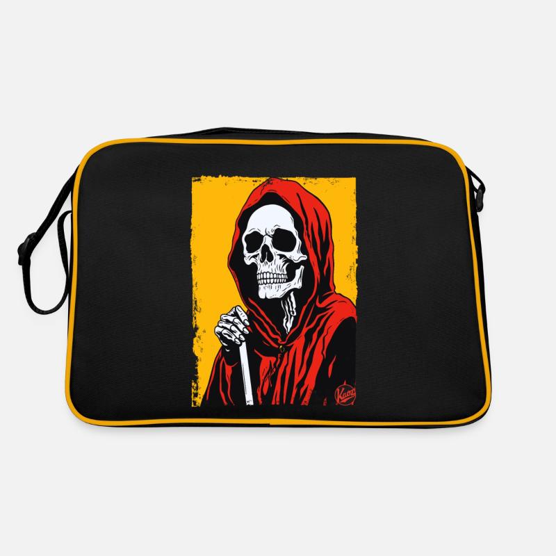 Calm and composed Grim Reaper design Retro Bag