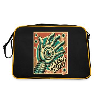 Space Zombie - Main Rétro avec Œil, Attention ! - Sac Retro - noir/or - Dos