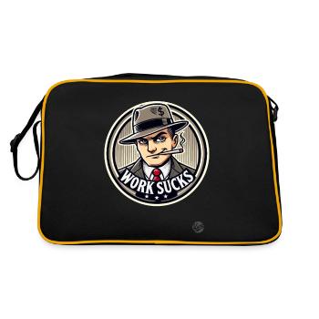 Hustler - Work is annoying - Retro Bag - black/gold - Back