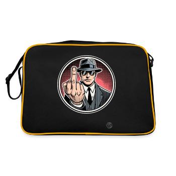 Cool, unfriendly greetings from the gentleman - Retro Bag - black/gold - Back