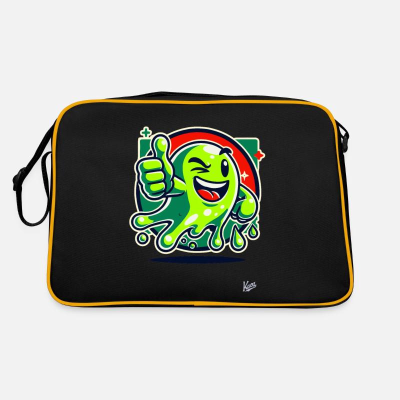 Monstre de slime vert avec pouces levés Sac Retro
