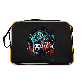 Mein letzter Elfmeter, Zombie-Fußball - Retro Tasche - Schwarz/Gold - Hinten