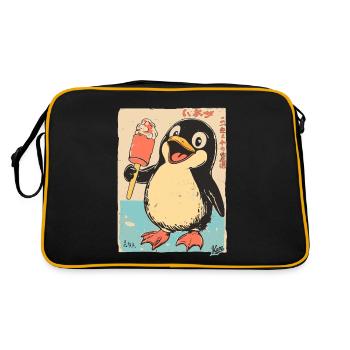 Pingouin rétro japonais de style Edo avec glace - Sac Retro - noir/or - Dos