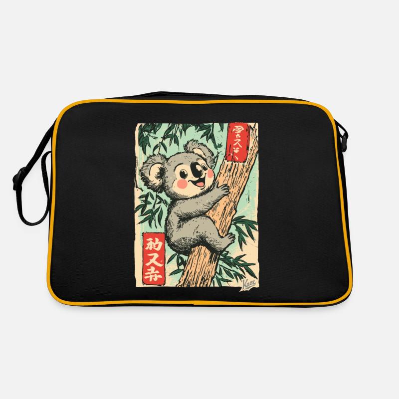 Retro Japanese Postcard with Koala - Retro Bag - black/gold