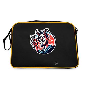 Signe de paix du diable swag - Sac Retro - noir/or - Dos