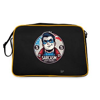 Sarkasmus Anti-Held - Retro Tasche - Schwarz/Gold - Hinten